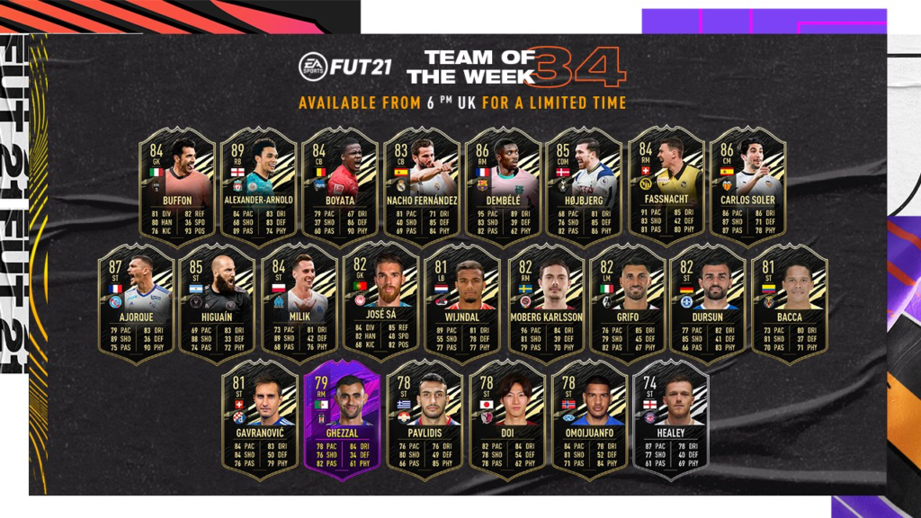 Ea Introduit La Totw 34 Sur Fifa 21 Ultimate Team Dot Esports France