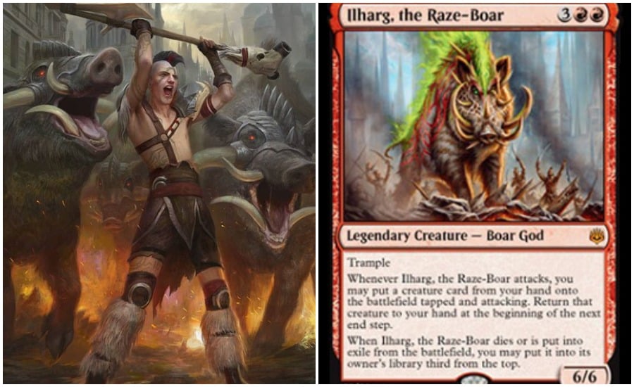 Ilharg, the Raze-Boar and Gruul clan in MTG War of the Spark