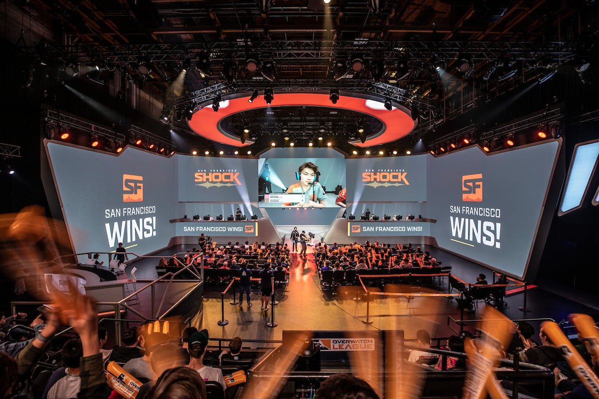 The San Francisco Shock competing in the Overwatch League.