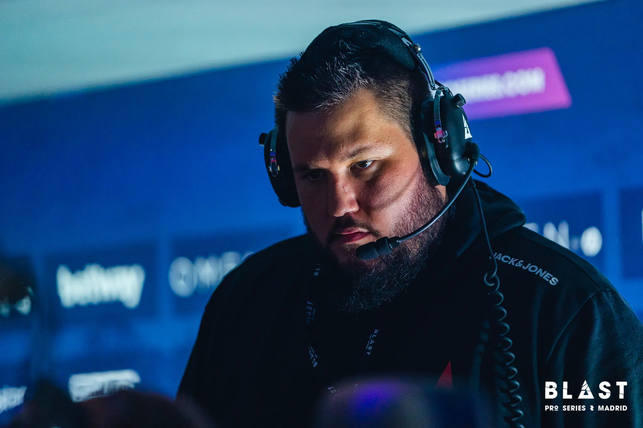 Photo taken of legendary CS:GO coach zonic while Astralis played at BLAST Pro Series.