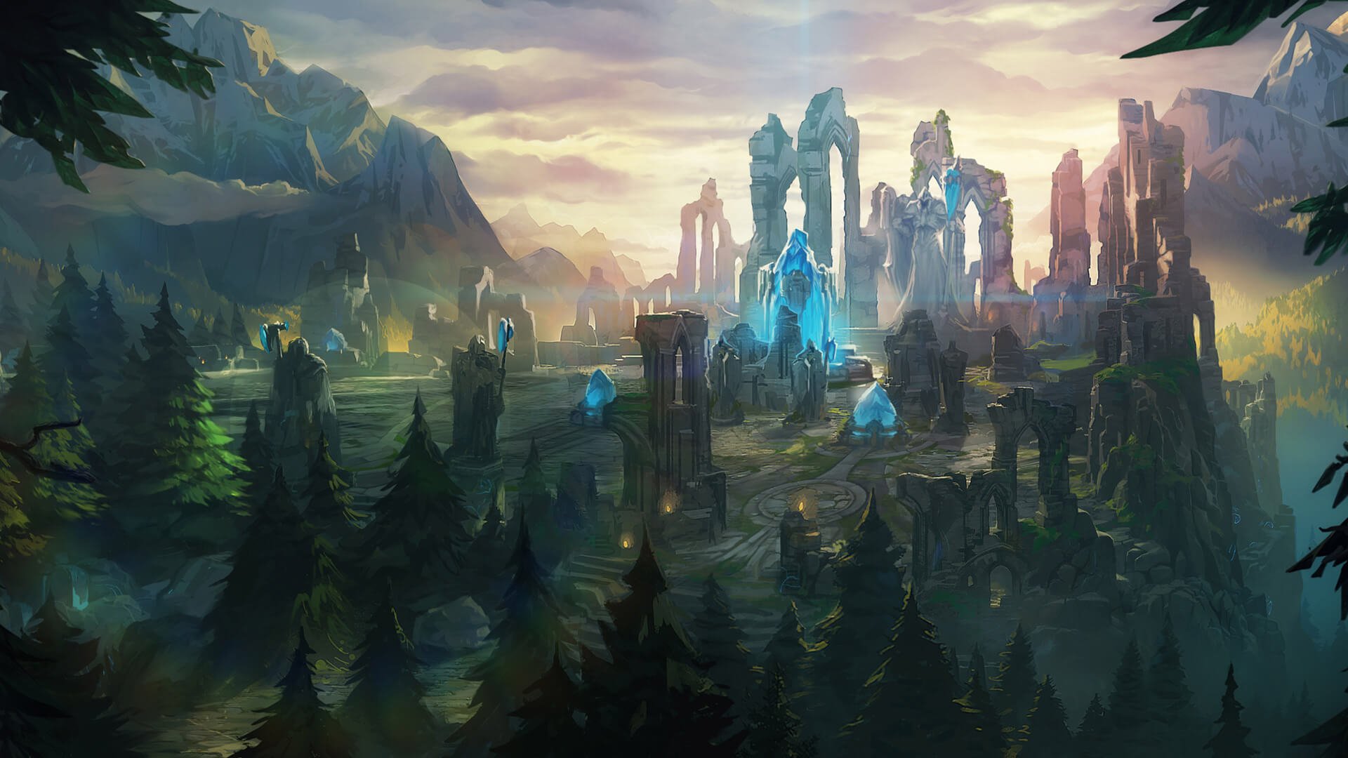 Drawing of League of Legends' Summoner's Rift