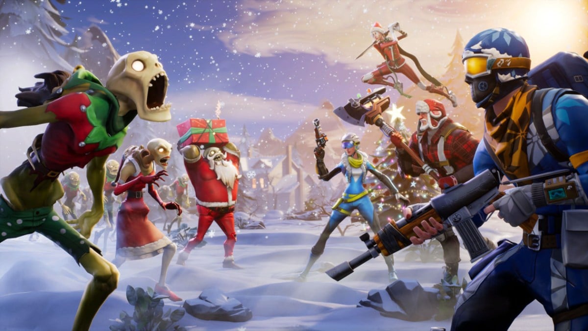 Fortnite characters with Christmas skins