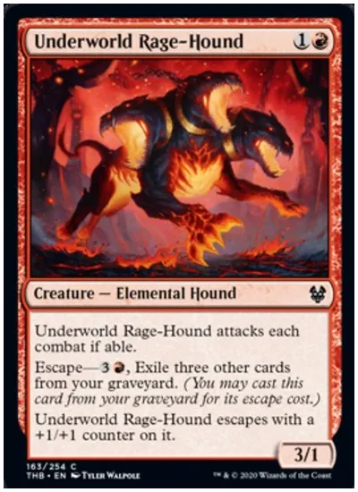 Underworld Rage Hound THB MTG