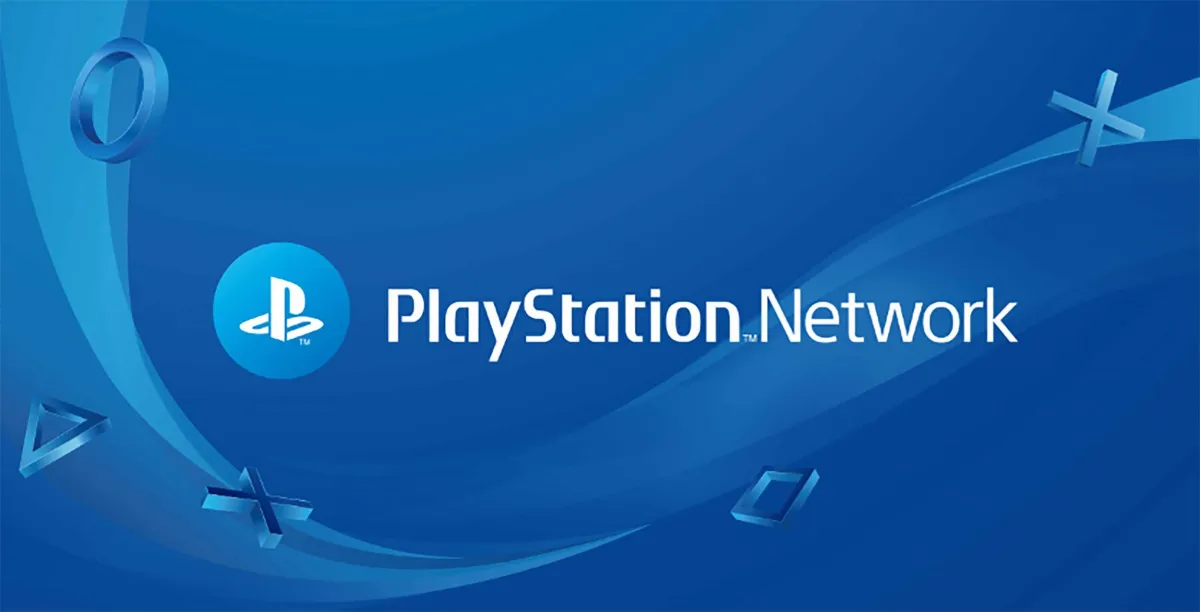 PlayStation Network logo on a blue background.