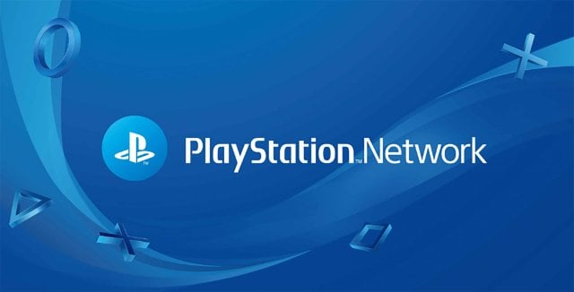 PlayStation Network logo on a blue background.