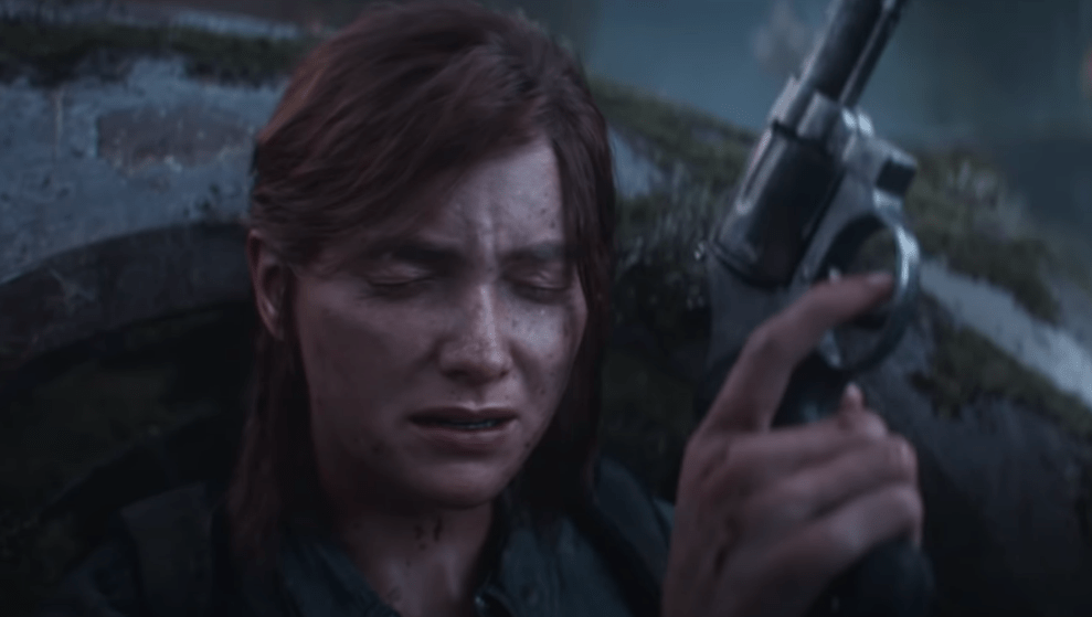 Ellie in TLOU2 with a gun