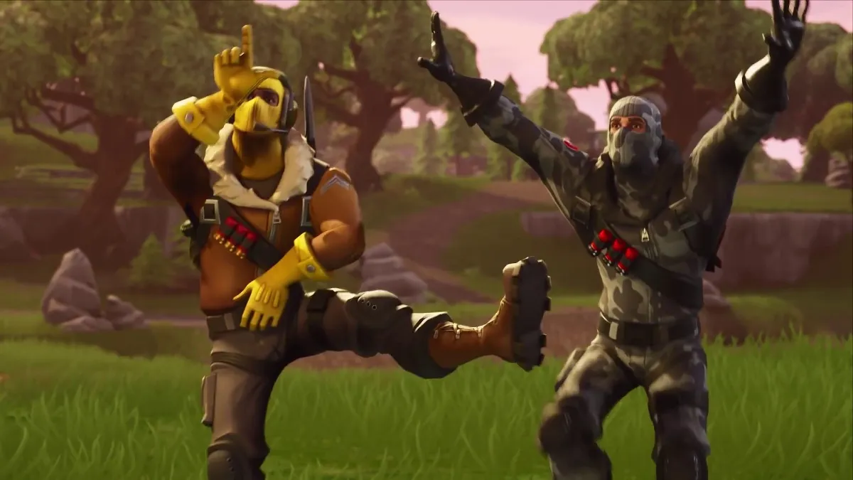 Players performing emotes in Fortnite.