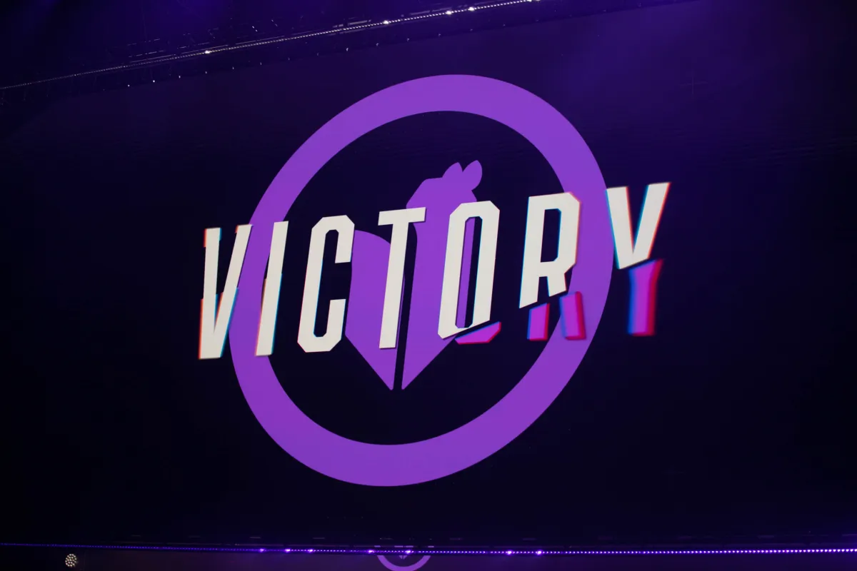 The Toronto Ultra logo on a monitor with the word 'victory' over it.