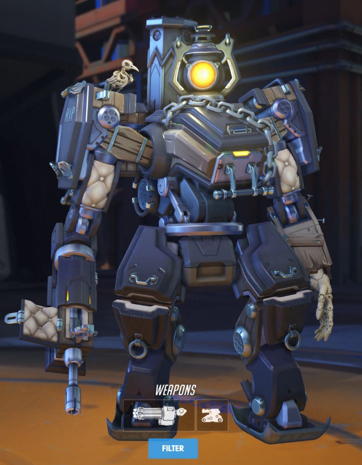 Bastion wears a coffin skin covered in chains.
