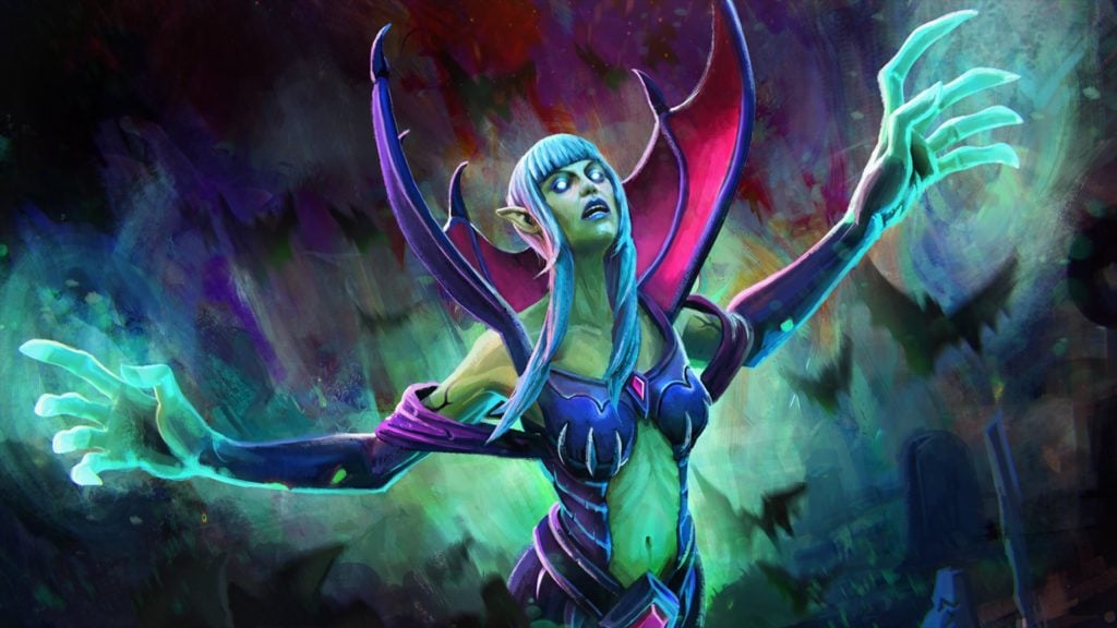 Death Prophet with open arms in Dota 2.