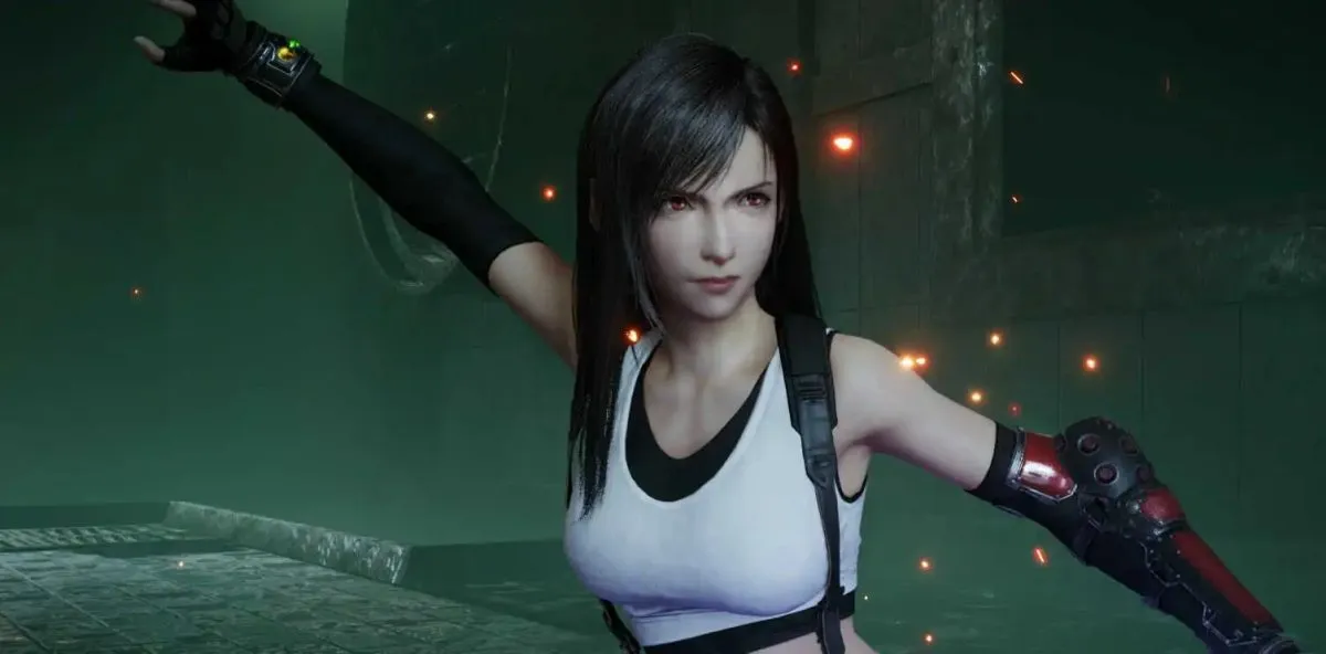 Tifa is getting ready to fight.