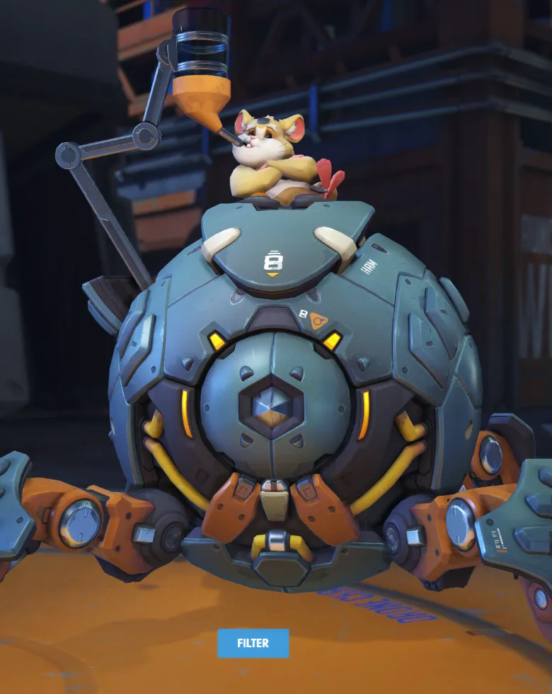 Hammond sips on a drink on top of his mech.