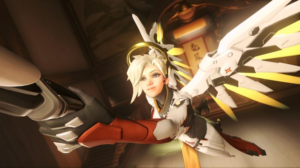 An image of mercy flying in overwatch 2
