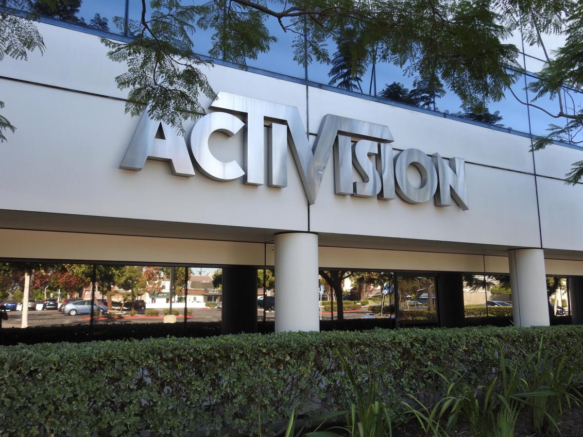 Activision logo on the side of a building.