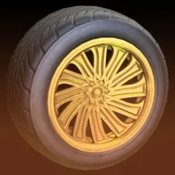 Goldstone wheels in the Rocket League inventory.