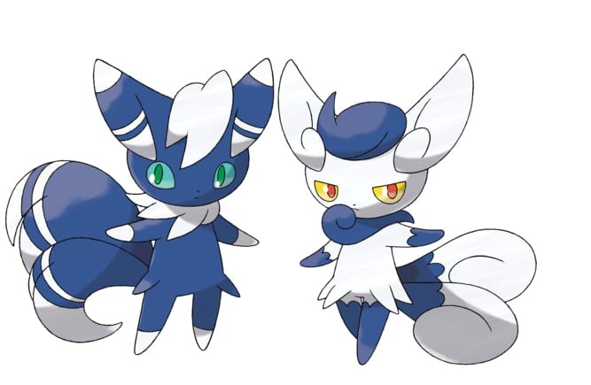 The male and female form of Meowstic.