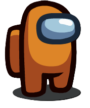 The orange color from Among Us, a creature with a grey visor and backpack