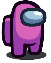 The pink character from Among Us, a two-legged creature with a visor and backpack.