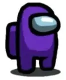 The Purple color from Among Us, showing readers a two-legged creature with a grey visor and a purple backpack