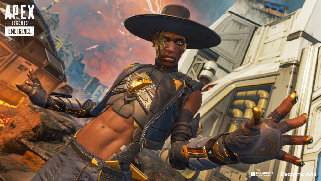 Apex Legends character Seer posing for the camera.