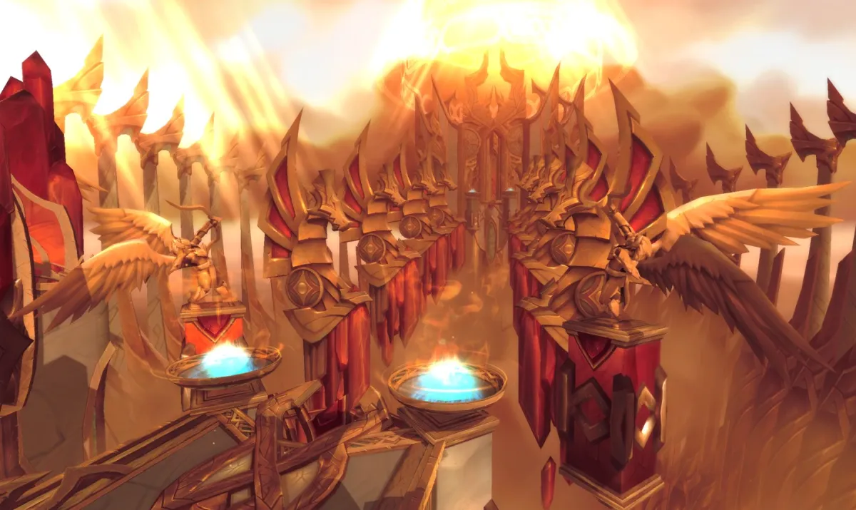 The loading screen for the Halls of Valor in WoW.