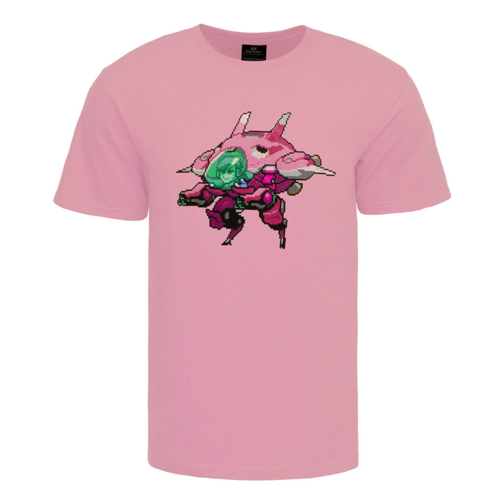 A pink shirt showcasing the Pixel D.Va spray.