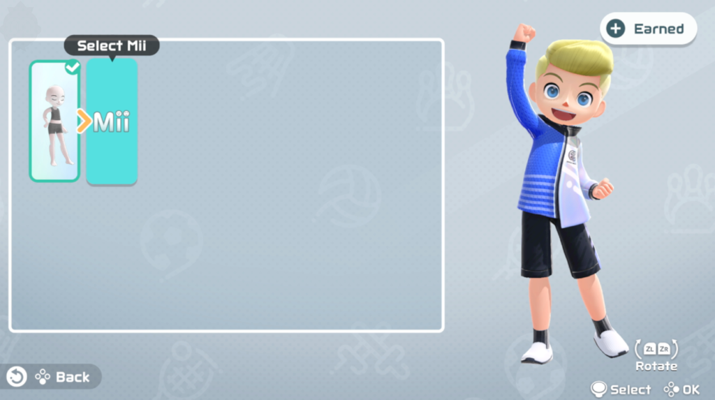 Nintendo switch store mii sports