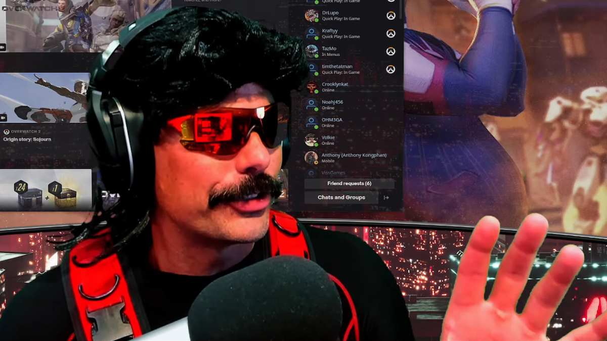 Dr Disrespect talks and gestures of one of his YouTube streams