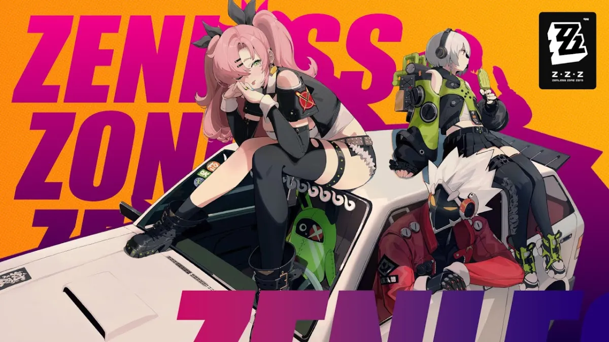 Xenless Zone Zero cover art, featuring characters in a beige car.
