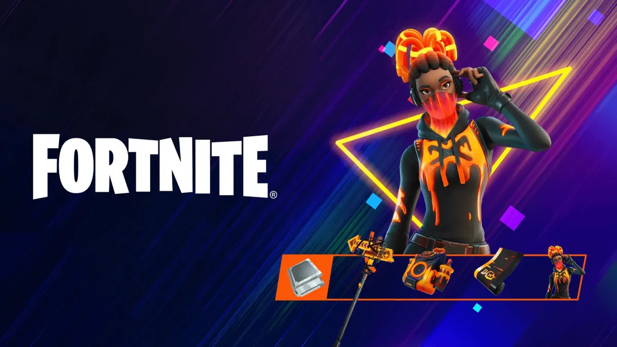 Volcanic assassin cosmetic set featuring lava pickaxe, back bling, and more