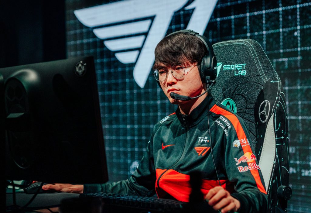 Faker at MSI 2022, competing with T1 in the semifinals