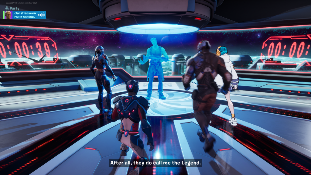 Jones stands in front of some Loopers via hologram and calls himself a legend