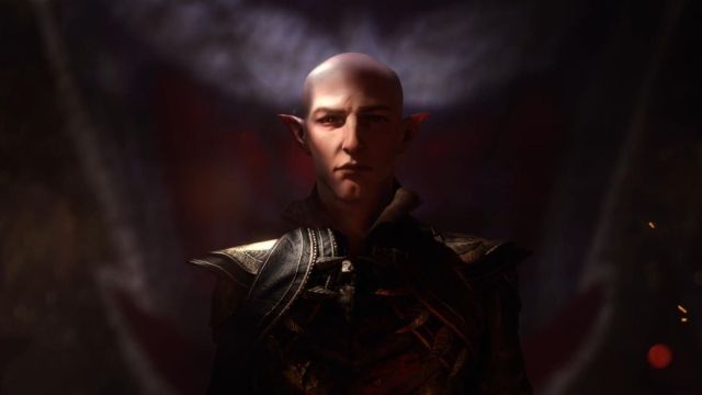 Solas from Dragon Age lurking in the shadows