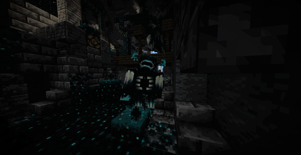 The Warden in the Deep Dark in Minecraft.