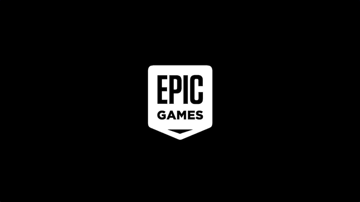 Epic Games' logo on a black background.