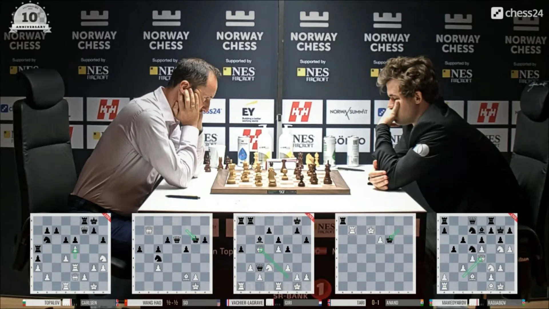 chess24 - Magnus Carlsen wins his 1st game of the 2022