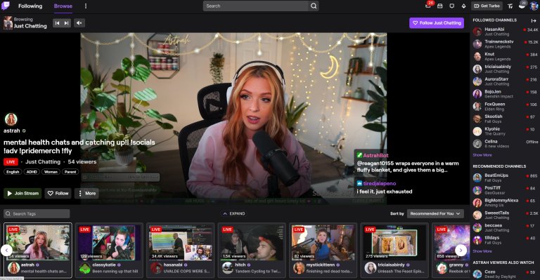 Twitch experiments with stream previews in browse page