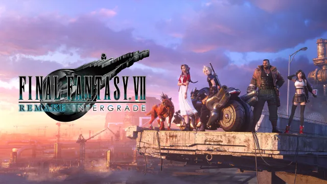 Final Fantasy VII remake Intergrade cover screen with all the main characters