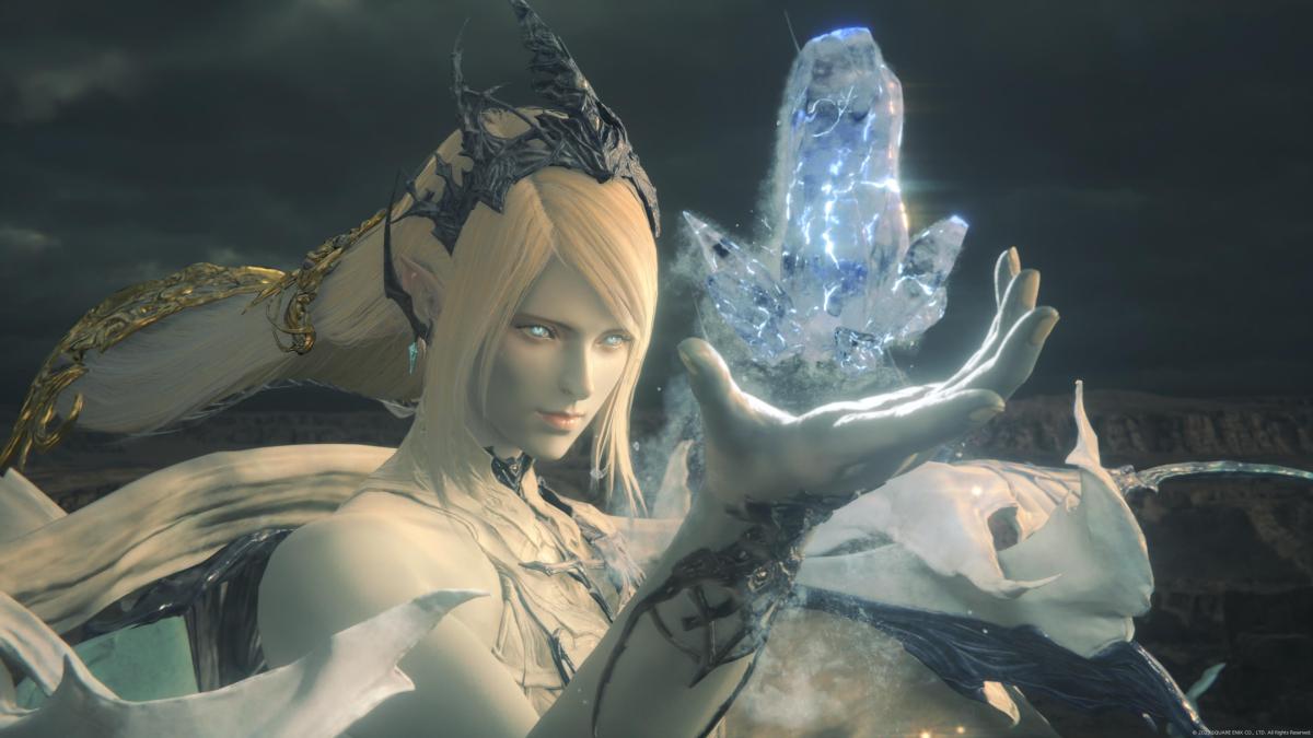 Final Fantasy 16 Summon wield an ice crystal