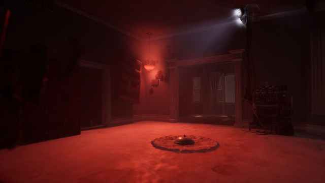 A red room inside a mansion in Dead by Daylight