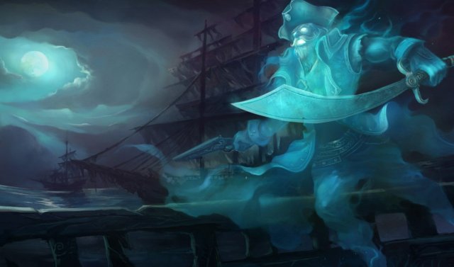 Spooky Gangplank splash art League of Legends