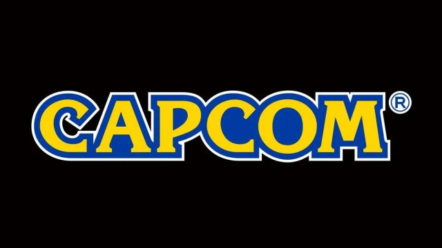 The Capcom logo, dispalyed in yellow and blue on a black background.