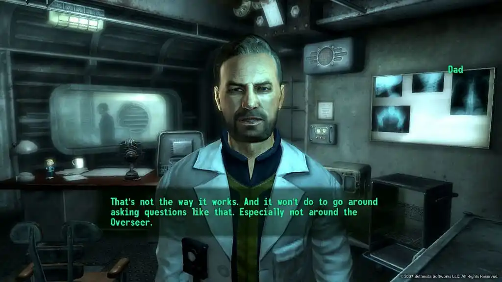 Fallout 3 character is talking to their father