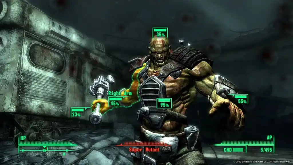 Fallout 3 character is using the V.A.T.S. system