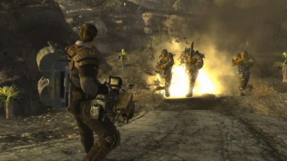 Fallout New Vegas character is killing super mutants