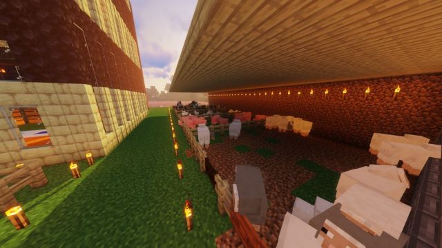 Sheep, Pigs, and more animals in Minecraft.