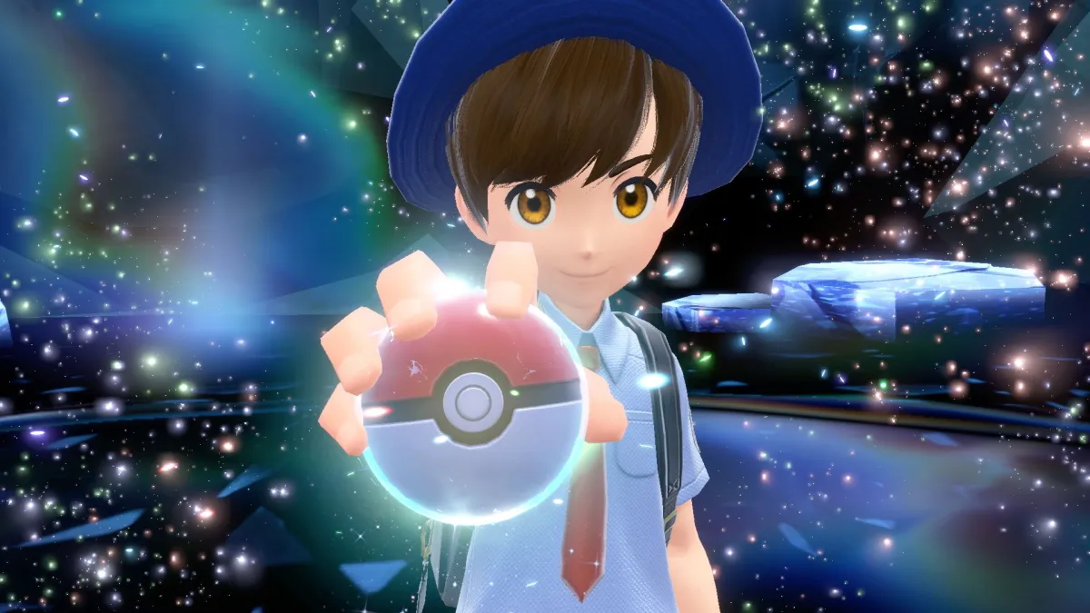 The player character getting ready to Terastallize their Pokémon in Scarlet and Violet.