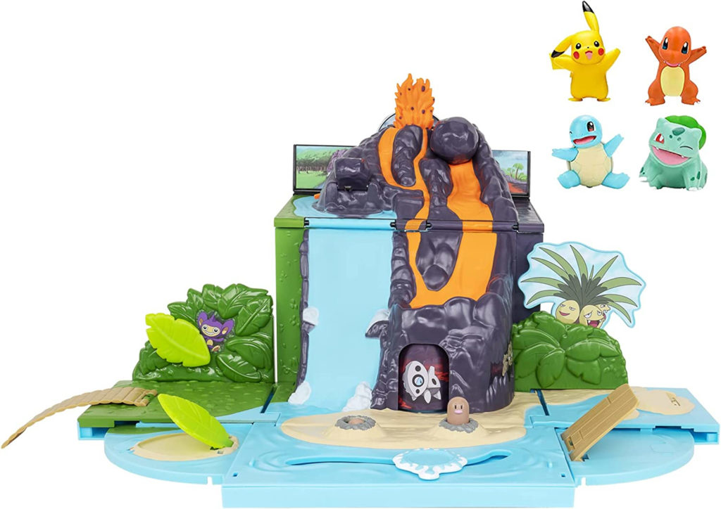 A plastic Pokémon playset featuring several familiar Pokémon.