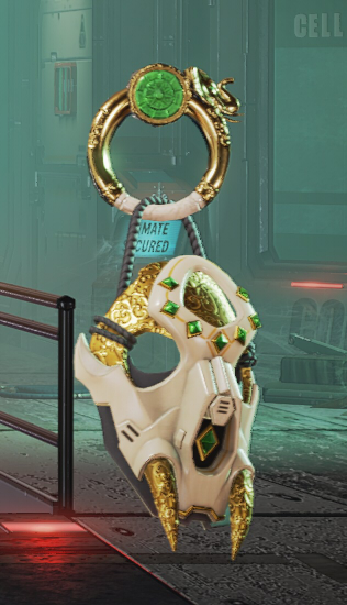 A skull-shaped weapon charm.