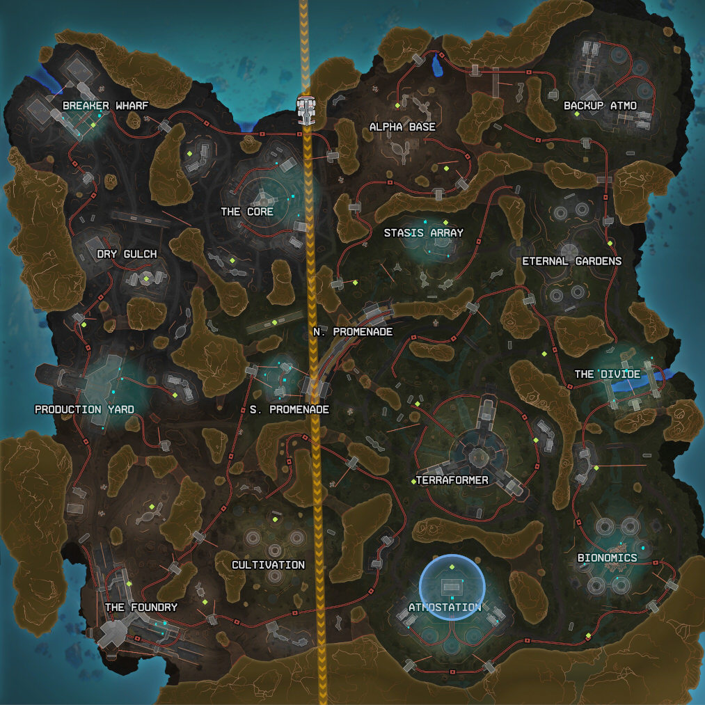 The Broken Moon map as it stands at the beginning of season 15.